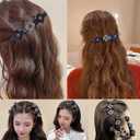 32PCS Sparkling Crystal Stone Braided Hair Clips for Women Seamless Hair Ties Short Hair Clips Duckbill Clip Braided Hair Clip for Ladies and Girls Crystal Stone (16PCS+16PCS)