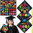 Qyeahkj 26 Pcs Graduation Hat DIY Stickers for Pre-K Kids Grad Caps Topper Decoration Colorful Self-Adhesive Sticker Art Crafts for Summer Kindergarten Preschool 2026 Graduation Party Supplies Favor