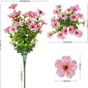 Lnoicy 20 Bundles Artificial Flowers for Outdoor Fake Plants for Spring Decoration,Faux Eucalyptus Flowers for Planter UV Resistant Lifelike for Home Porch Garden, Pink