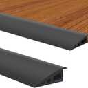 Ruedamann 3.3 Ft Threshold Transition Strip, 1 1/ 5"~1 2/ 5" Rise Rubber Threshold Ramp, Overlap Edge Reducer, Doorway Edge Trim and Mats for Laminate Doorway, Carpet, Floor, Tile