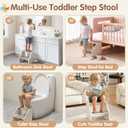 Wooden Toddler Step Stool with Handles, Non-Slip Two-Step Stool for Kids, Height Adjustable, Safe Potty Training Stool for Bathroom, Kitchen, Bedroom