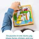 Melissa & Doug Farm Wooden Cube Puzzle with Storage Tray 6-in-1 Animal Puzzle for Toddlers and Preschoolers 16 Wooden Cubes Farm Toy for Kids Ages 3+ - FSC Certified