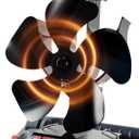 Tomersun Wood Stove Fan Heat Powered Fireplace Fan 5 Blades Stove Fans with Bracket Fixed on Stove, Camping Outdoor/Indoor Use (Large)