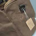 Waxed Canvas Duffle Bag for Men 50L Travel Duffel Bags Expandable Genuine Leather Duffel Overnight Weekender Carry On Bag Two Zipper Pockets Travel Bag (Vintage Dark Brown, Large-50L)