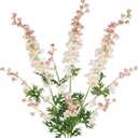 3 Pcs Delphinium Artificial Flowers Bulk 35" Long Stem Silk Larkspur Flowers Artificial Snapdragon Flower Stems Pink Faux Bouquets for Tall Vase Floral Arrangements Home Outdoor Wedding Decor