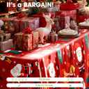 Pureegg Plastic Table Cloth Disposable 10 Pack, 54 x 108 Inch Table Cloths for Parties, Decorative Tablecloths for Rectangle Tables, Christmas Tablecloth Plastic, Leakproof & Sturdy, Christmas Red