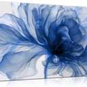 Blue Flower Canvas Wall Art Abstract Floral Prints Painting 40x20 Inch