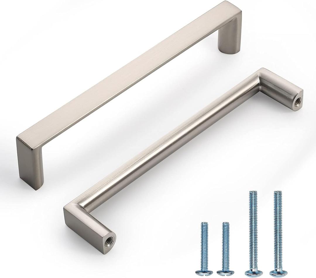 10 Pack 5 Inch(128mm) Kitchen Cabinet Handles Brushed Satin Nickel Cabinet Pulls Kitchen Cabinet Hardware Drawer Pulls for Dresser Cupboard Wardrobe