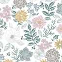 Rugreat Modern Floral Peel and Stick Wallpaper Boho Flower Leaf Contact Paper for Cabinets and Drawers Self Adhesive Removable Wallpaper for Bedroom Bathroom Waterproof Multicolor 197inL 17.3inW