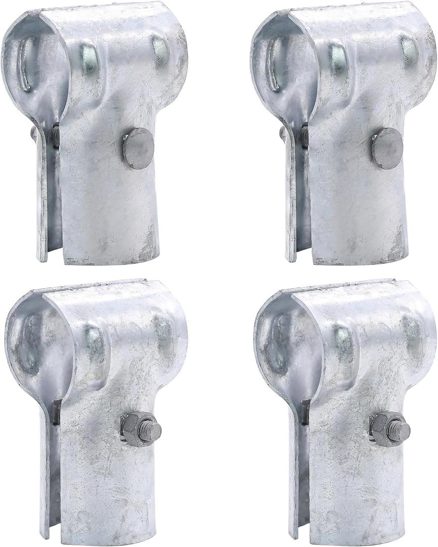 KINNAN 1-5/8 X 1-5/8 End Rail T Clamp,Chain Link Fence Parts,Galvanized Steel T Clamp for 1-5/8" OD Pipe, Heavy Duty, Bolts & Nuts include 4 Pcs