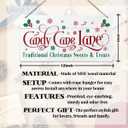 2 x Funny Christmas Wooden Hanging Decor, Candy Cane Lane Traditional Christmas Sweets and Treats, Xmas Candy Shop Door Hanger with Rope Hanging Decoration 6 X 12 Inches