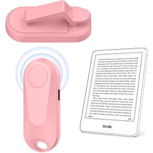 Remote Control Page Turner for Kindle Paperwhite Oasis Kobo e Readers, Camera Camcorder Remote Controls, Page Turner Clicker for ipad Tablets Reading Novels with Wrist Strap Storage Bag (Pink)