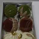 Liliful 6 Pcs Large Beige Brown Green Velvet Christmas Ball Ornaments 4 Inch Flocked Glitter Christmas Ornaments Sequin Elegance Shatterproof Modern Hanging Decoration for Xmas Tree Mantle Home Decor