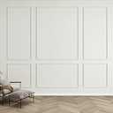 KASARO 6-Frame Pre-Cut Wall Molding Kit, Wainscoting Ready to Assemble 3D Panel for Interior Decor, Premade PS White Picture Frame Style Molding Accent