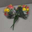 XONOR Artificial Cemetery Flowers for Grave Decorations, Artificial Memorial Roses Flowers Bouquet with Vase for Cemetery Headstones Decoration, 2 Sets (Red&Yellow)