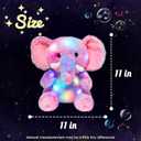 Hopearl Colorful LED Musical Stuffed Elephant Light up Singing Plush Elephish Adjustable Volume Lullaby Animated Soothe Birthday Festival for Kids Toddlers, Rainbow, 11''