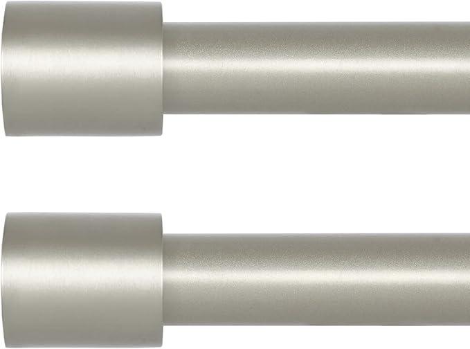 Curtains Rod, 2 Pcs, Silver, 49 in