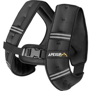 APEXUP Weighted Vest with 5lbs/10lbs/15lbs/20lbs/25lbs/30lbs Weights and Reflective Stripe, Weight Vest Men Women for Workout, Strength Training, Running (Black)
