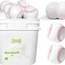 HANKLENSS Bucket of Baseballs - Standard Size Adult Training Balls for Pitching, Hitting, Fielding - Unmarked & Leather Covered Practice Baseballs - Perfect for Youth Baseball
