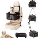 NOVOLAB Pet Carrier for Small Dog Cat, Cat Dog Carrier with Wheels Soft Sided Dog Rolling Crate Cat Travel Bag up to 15 Lbs Pet Strollers for Small Pets