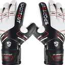 Sportout Youth&Adult Goalie Goalkeeper Gloves,Strong Grip for The Toughest Saves, with Finger Protect & 4+3MM Latex to Give Splendid Protection to Prevent Injuries,4 Colors (9, Black)
