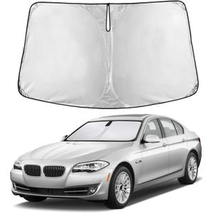 EcoNour Windshield Sunshade Compatible for BMW 5 Series 525i 520i 528i 530i 535d 535i 550i Series 2011-2014 2015 2016, Sun Visor for Window Sun Shade Cover, UV Protector, Car Accessories