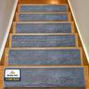 Muddy Mat Pack of 6 - Soft Chenille Stair Treads Non-Slip Reusable, Super Absorbent Stair Treads for Wooden Steps, Tile & Marble Floor, Easy to Install & Machine Washable - Grey 30'' x 7''