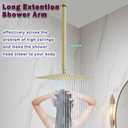 Brushed Gold 26 Inch Shower Head Extension Arm with Flange
Square Design Shower Head Extender Stainless Steel Ceiling Mount Straight Extra-long Shower Arm Replacement