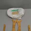 2 Tier Ceramic Fruit Bowl With Bamboo Wood Stand for Kitchen Counter,Porcelain Fruit Basket for Vegetable Storage,Snack Dessert Cake Tray Plate Rack for Party Wedding - White