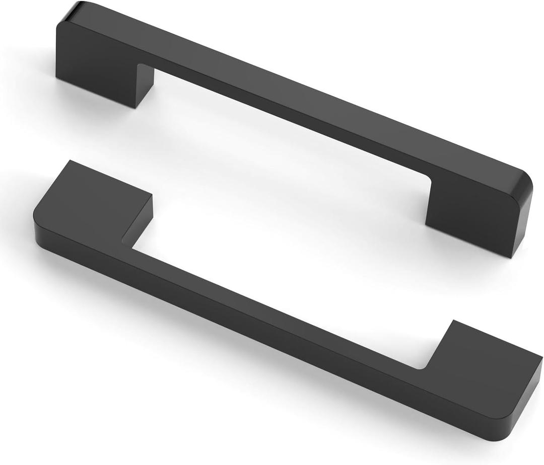 10 Pack 5"(128mm) Matte Black Cabinet Pulls Kitchen Cabinet Handles Drawer Pulls Cupboard Hardware for Cabinets