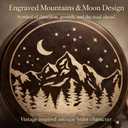 Engraved Brass Pocket Compass Gift for Men Vintage Antique Compass for Hiking, Adventure, and Travel Leather Case Included Moon & Stars, or Road Design Gift for Dad, Husband, or Son