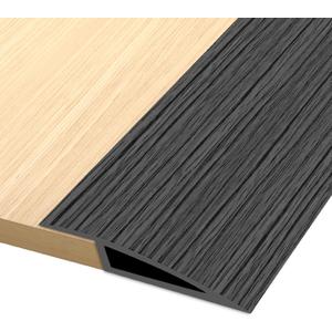Vinyl Door Threshold Flooring Transition Strip Self Adhesive Carpet Edging Strip for Laminate Doorway Edge Threshold from 1/5" to 2/5" (Dark Gray Wood Grain, 3.3 Ft) (1/5" to 2/5", 3.3Ft, Dark Gray Wood Grain)