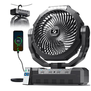 FRIZCOL 3-in-1 Camping Fan - Portable Fans Rechargeable - 24000mAh Battery Powered Fan with Light & Remote for Indoor, Outdoor, Tent, Travel, Fishing, Jobsite, Gifts for Men Dad Him - Black