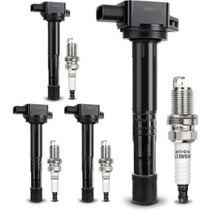 UF311 Ignition Coil & 9807B-561BW Double Iridium Spark Plug For Honda 03-07 Accord,02-11 Civic,02-09 CR-V,03-11 Element,04-05 S2000/06-11 Acura CSX,02-06 Acura RSX Replaces#C1382 UF583 5C1382