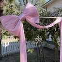 Large Pink Bow Birthday Decorations, 32'' x 71'' Big Bow Themed Backdrop Room Wall Decor Wedding Engagement Bachelorette Baby Shower Bridal Christmas Tree Decoration (Large)