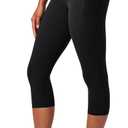 Heathyoga Buttery Soft Capri Leggings with Pockets for Women Tummy Control Capri Pants High Waisted Yoga Pants Women (Black, S)