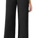 G4Free Flurrylux Cotton Fleece Lined Sweatpants Women Elastic Waist Wide Leg Lounge Pants Warm Winter (Medium, Black)