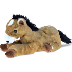 DolliBu Lying Brown Horse Stuffed Animal - Super Soft Plush Horse, Floppy Farm Stuffed Animal, Cute Stuffed Horse Gifts for Girls, Boys, Realistic Horse for Toddler, Kids, and Adults - 10.5 Inches