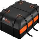 Car Rooftop Cargo Carrier Bag, 15 Cubic Feet Waterproof Heavy Duty 840D Car Roof Bag for All Vehicle with/Without Racks - Anti-Slip Mat, 6 Door Hooks, Storage Bag, 2 Extra Straps, Luggage Lock