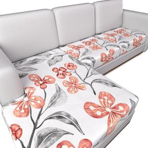 Gdmhy Couch Covers for Sectional L Shaped Sofa Cover with 2 Seat Cushion Cover-Print L-Shape Sofa Slipcovers,Washable 2 Seat l Shaped Couch Cover,Elastic Furniture Protector for Pets,Kid,Living Room (Spot Pattern+white)