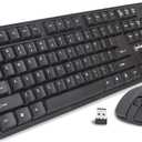 Manhattan Wireless Keyboard and Mouse Combo - Full-Size USB Wireless Keyboard Mouse Set with 2.4GHz Dongle for PC Computer Laptop - Compatible with Windows and Mac, Black 