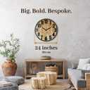Montoire 24 Inch Wooden Farmhouse Wall Clock Large, Extra Large for Living Room Decor - Big Oversized Rustic Round Decorative Clocks for Walls, Battery Operated
