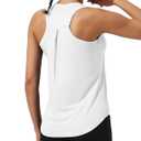 ASPO Women's Workout Tank Tops Racerback Athletic Top Sleeveless Yoga Running Tops Quick Dry Gym Outdoor UPF50+ Light Blue L (Blue, L)