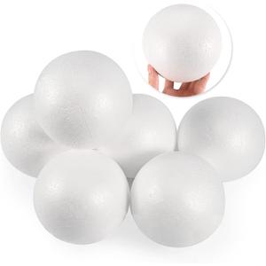 6 Inch Foam Ball,6 Pack White Polystyrene Foam Balls for Craft Making School Solar System Project Wedding Christmas Supply