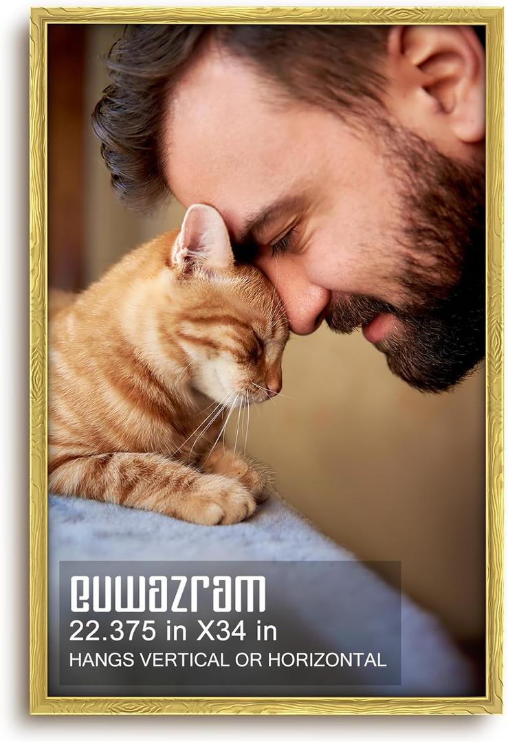 Ornate Gold 22.375x34 Frame - Single Frame, 22.375 x 34 Poster Frame for Artwork, Puzzles, Photos and Movie Posters Picture Frames