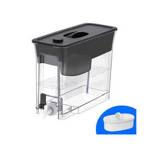 Waterdrop 35-Cup Slim Water Filter Dispenser, Large Capacity, 200-Gallon Long-Life, Faster Filtration, Reduces Chlorine, PFOA/PFOS and More, BPA Free, Black (with 1 Filter)