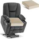 Tromlycs Recliner Cushions for Elderly Long Sitting Gel Memory Foam Cushion for Recliner 20 x 20 x 5 Inch Khaki