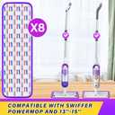 2 x 8 Pack Reusable Mop Pads for Swiffer PowerMop, Power Mop Refills 15'' Microfiber Pads Refills Machine Washable Dry Wet Use for Hardwood Floor Cleaning