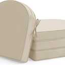 Outdoor Chair Cushions Set of 4: Waterproof & Fade Resistant Patio Furniture Cushions - 17 x 16 x 2 Inch Non Slip Round Corner Seat Cushion Pads with Removable Cover for Garden Yard Lawn, Cream