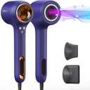 Hair Dryer, Negative Ionic Blow Dryer with 110, 000 RPM Brushless Motor for Fast Drying, Noise Reduction Design/Constant Heat Control with Magnetic Nozzle, for Home, Salon (Indigo Blue)